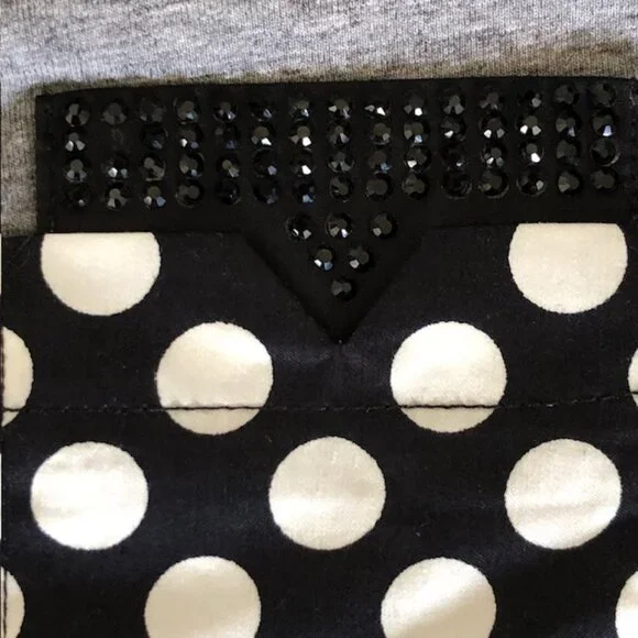 DOLCE & GABBANA V Neck Stud Polka Dot Pocket Gray Cotton Short Sleeve Te… - Picture 16 of 17